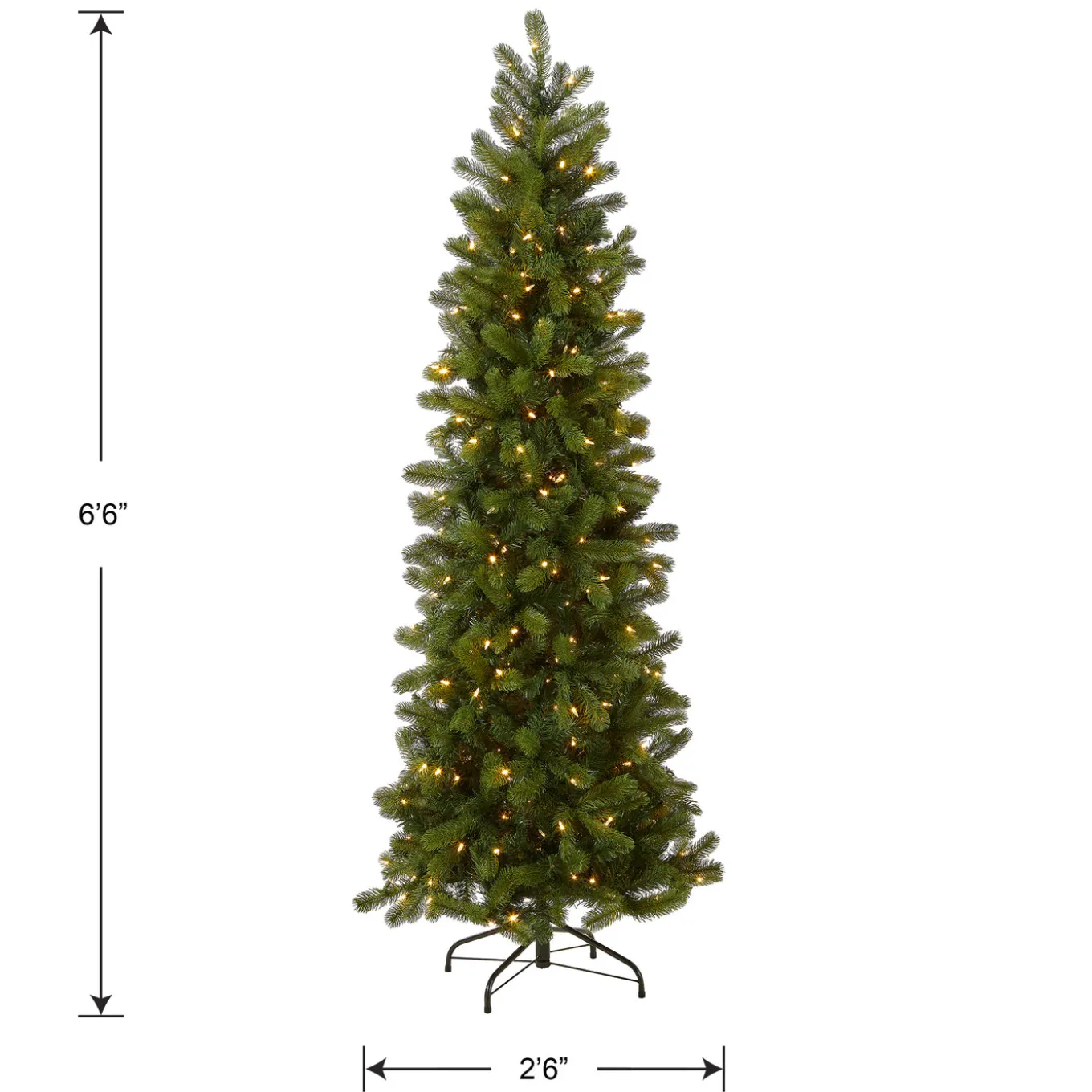 6.5 ft. Pre-Lit Downswept Douglas Fir Pencil Slim Tree with Dual Color LED Lights