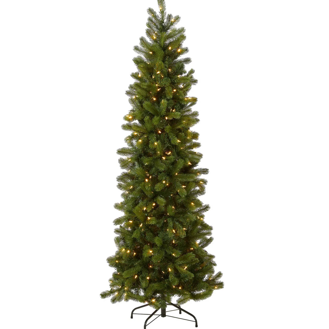 6.5 ft. Pre-Lit Downswept Douglas Fir Pencil Slim Tree with Dual Color LED Lights
