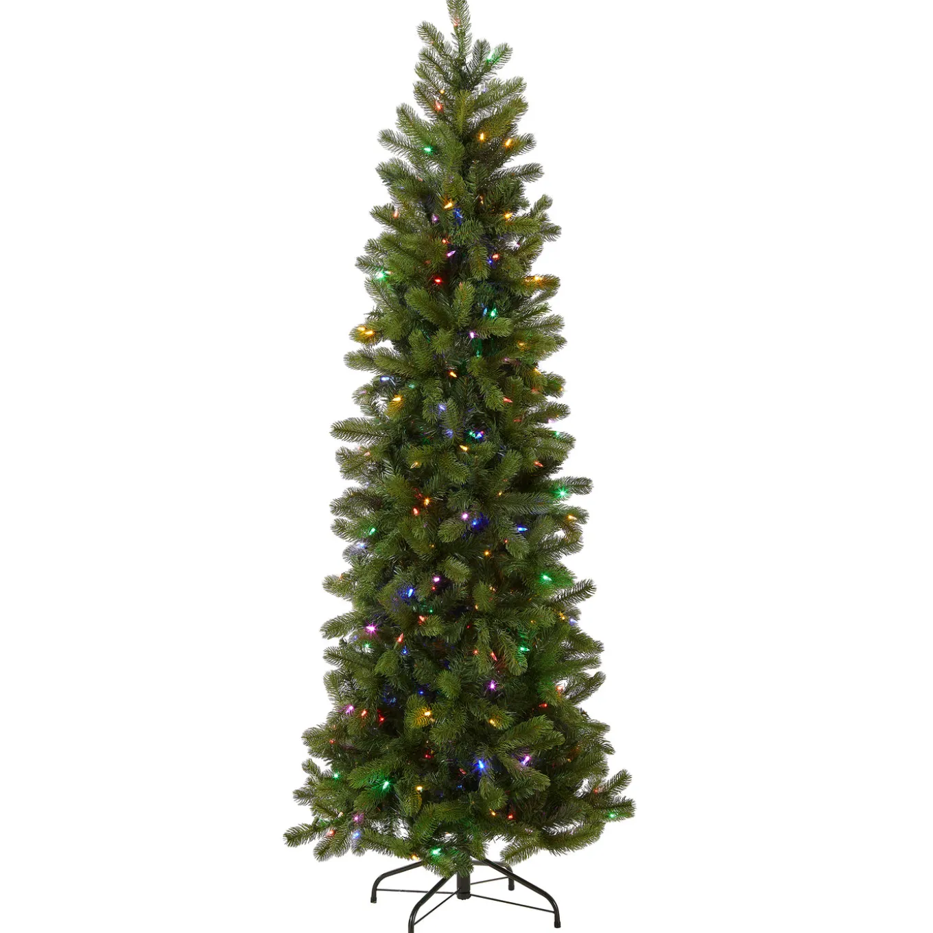 6.5 ft. Pre-Lit Downswept Douglas Fir Pencil Slim Tree with Dual Color LED Lights