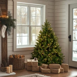 4.5 ft. Pre-Lit Downswept Douglas Fir Tree with Clear Lights