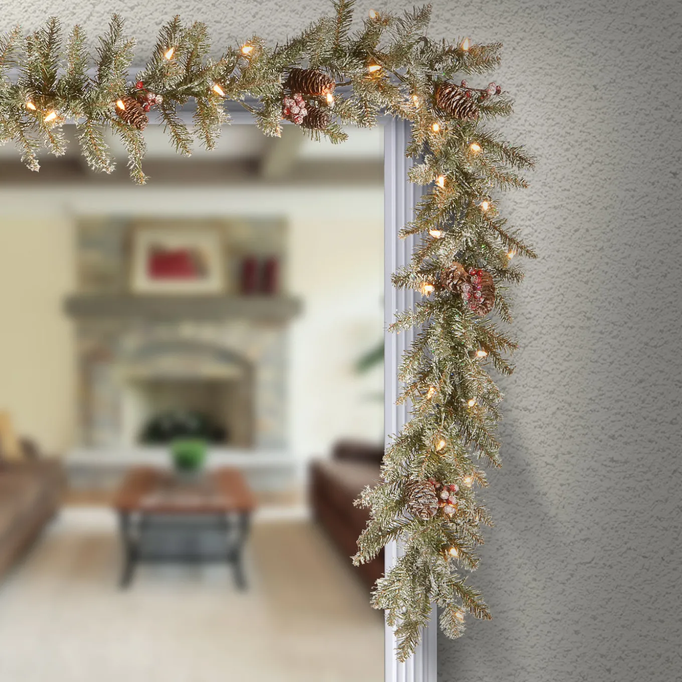 9 ft. Pre-Lit Dunhill Fir Garland with Clear Lights