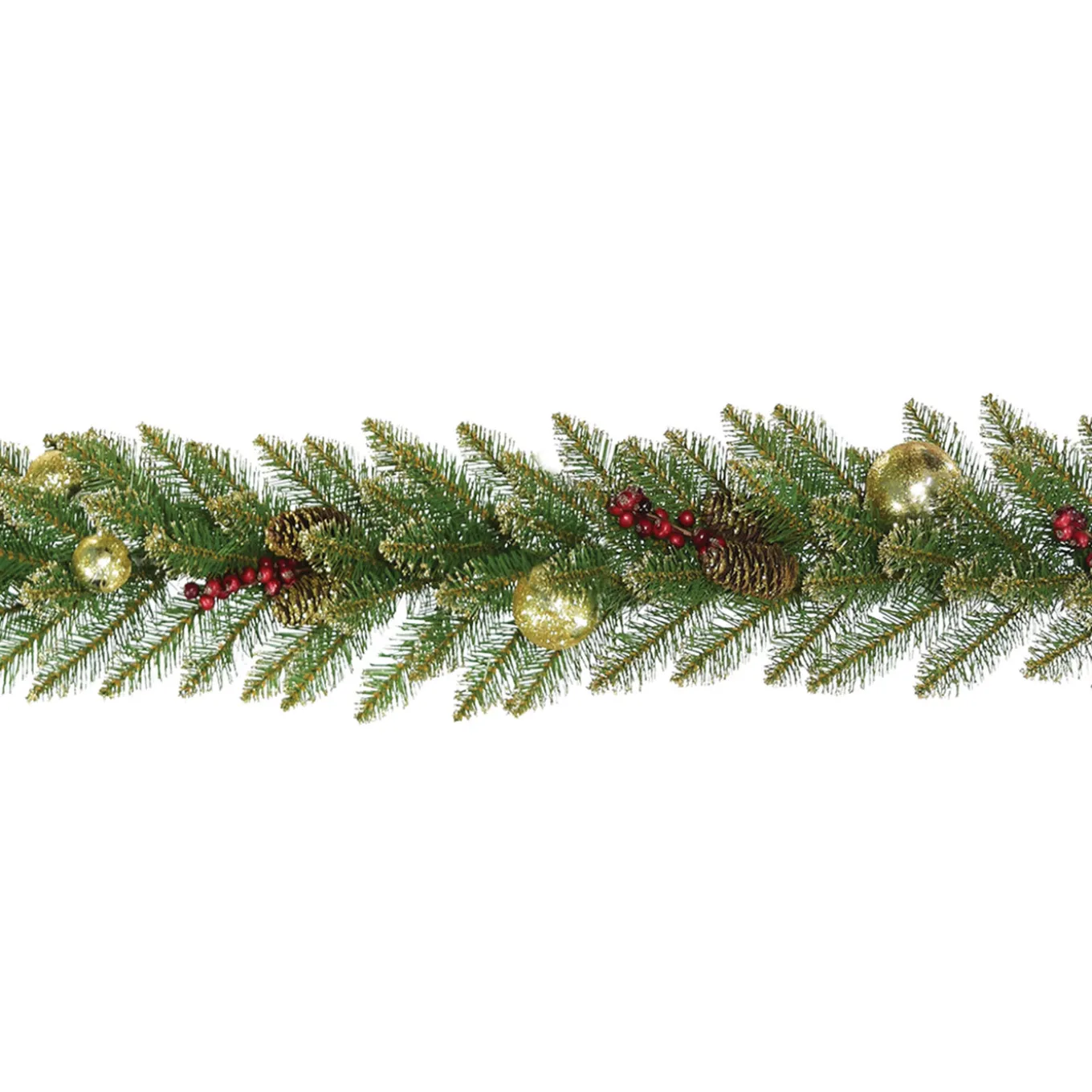 9 ft. Pre-Lit Dunhill Fir Glittery Gold Garland with LED Lights