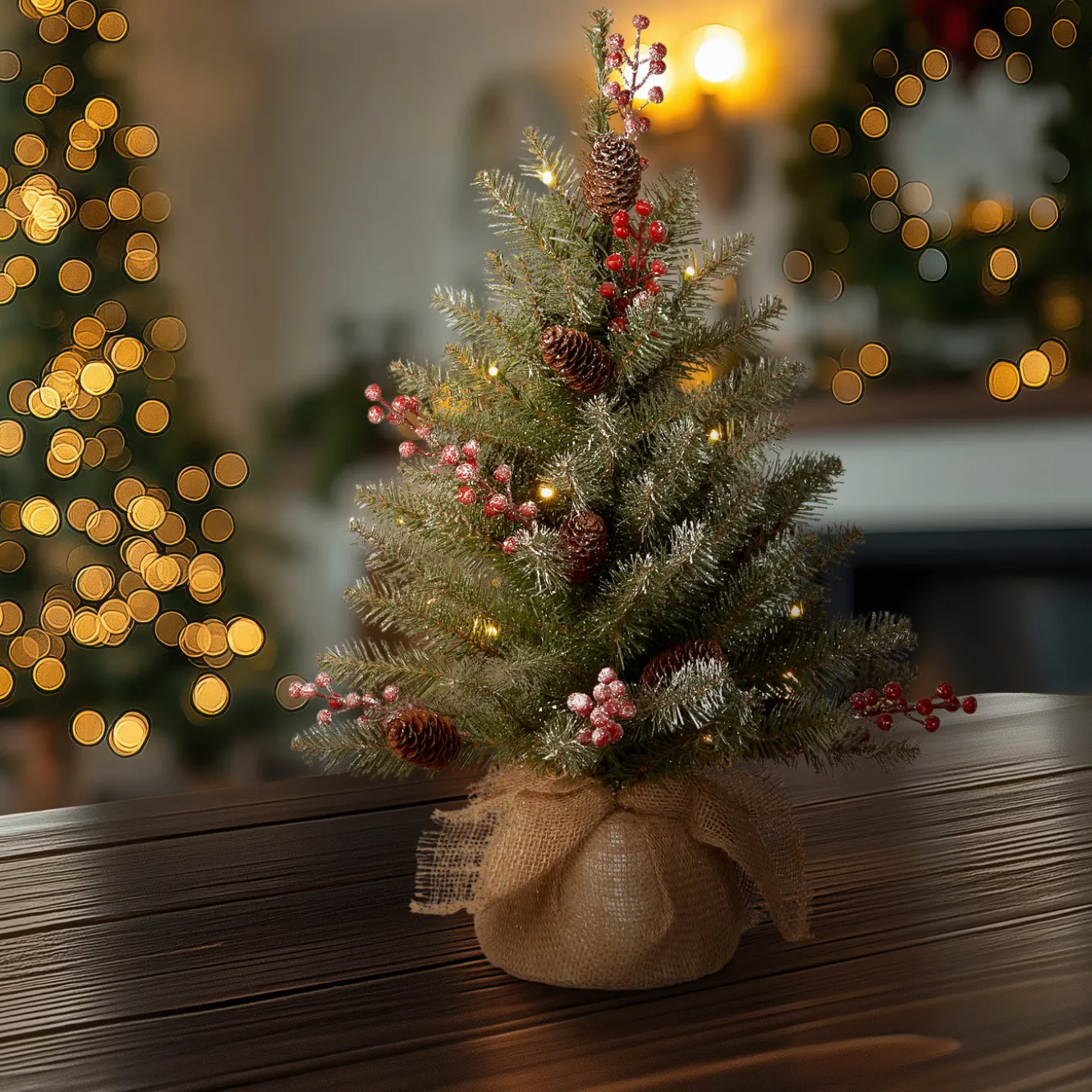 2 ft. Pre-Lit Dunhill Fir Tree with LED Lights