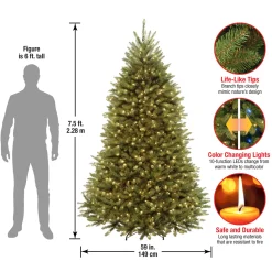 7.5 ft. Pre-Lit Dunhill Fir Tree with Dual Color LED Lights