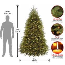 7.5 ft. Pre-Lit Dunhill Fir Tree with White Lights