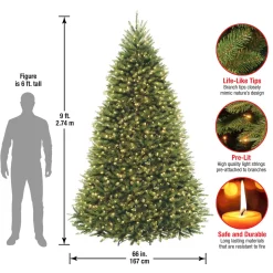 9 ft. Pre-Lit Dunhill Fir Tree with Clear Lights