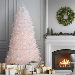 7.5 ft. Pre-Lit Dunhill Fir White Tree with Clear Lights