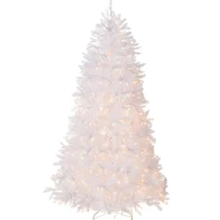 6.5 ft. Pre-Lit Dunhill Fir White Tree with Clear Lights