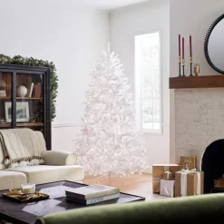 7 ft. Pre-Lit Dunhill Fir White Tree with Clear Lights