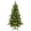 4.5 ft. Pre-Lit Duxbury Light Green Tree with Warm White LED Lights