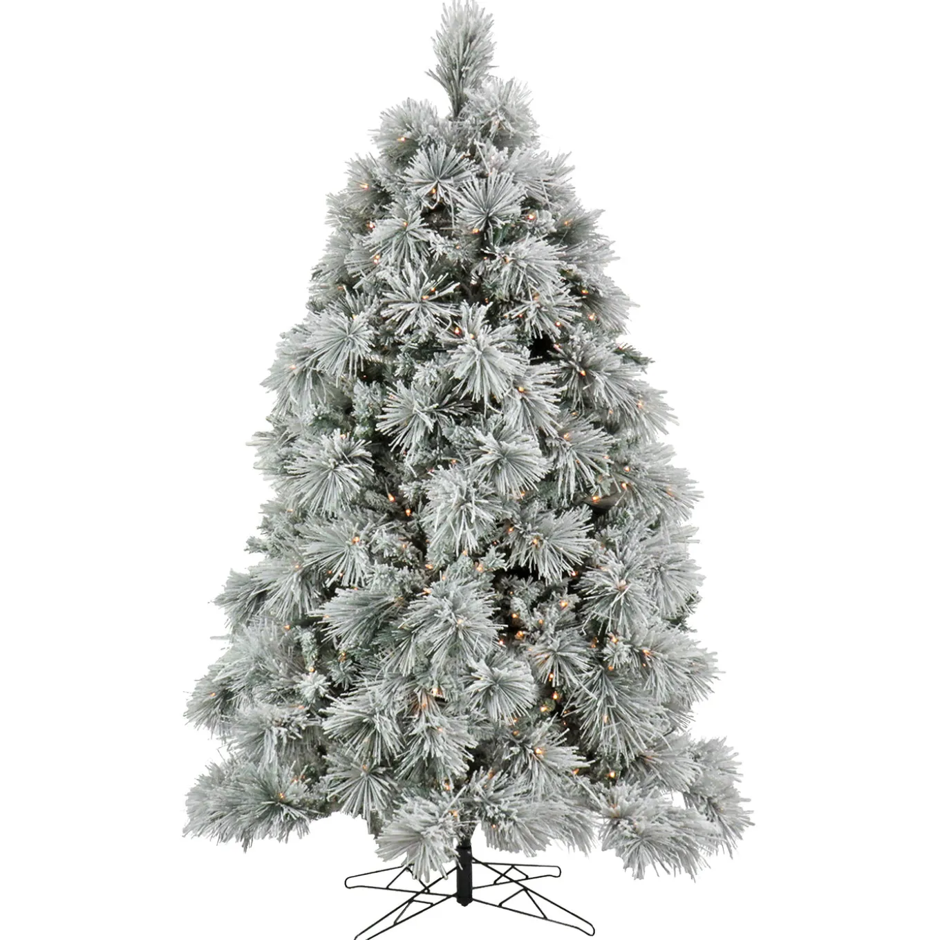 7.5 ft. Pre-Lit Flocked Bavarian Pine Tree