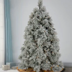 7.5 ft. Pre-Lit Flocked Bavarian Pine Tree