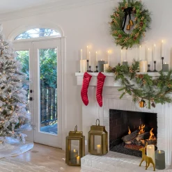 6.5 ft. Pre-Lit Flocked Bavarian Pine Tree