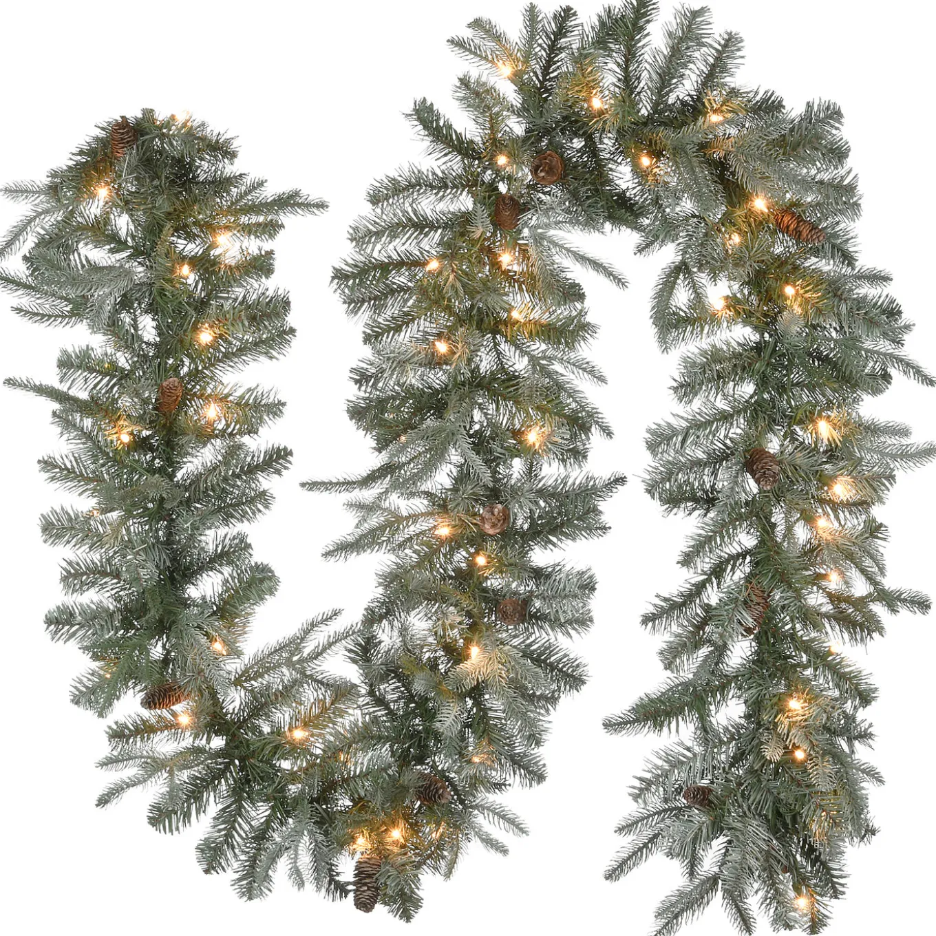9 ft. Pre-Lit Frosted Arctic Spruce Garland with Clear Lights