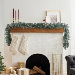 9 ft. Pre-Lit Frosted Arctic Spruce Garland with Clear Lights