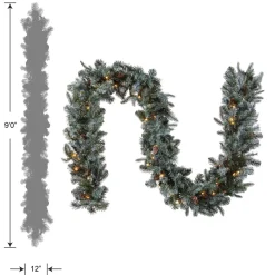 9 ft. Pre-Lit Frosted Arctic Spruce Garland with Clear Lights