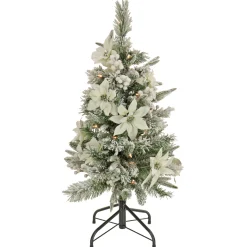 3 ft. Pre-Lit Frosted Colonial Slim Tree with Clear Lights