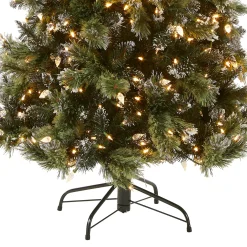 7.5 ft. Pre-Lit Glittery Bristle Slim Tree with LED Lights