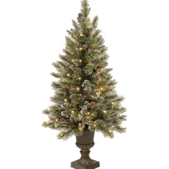 4 ft. Pre-Lit Glittery Bristle Tree with Clear Lights