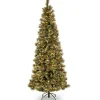 7.5 ft. Pre-Lit Glittery Bristle Slim Tree with Clear Lights