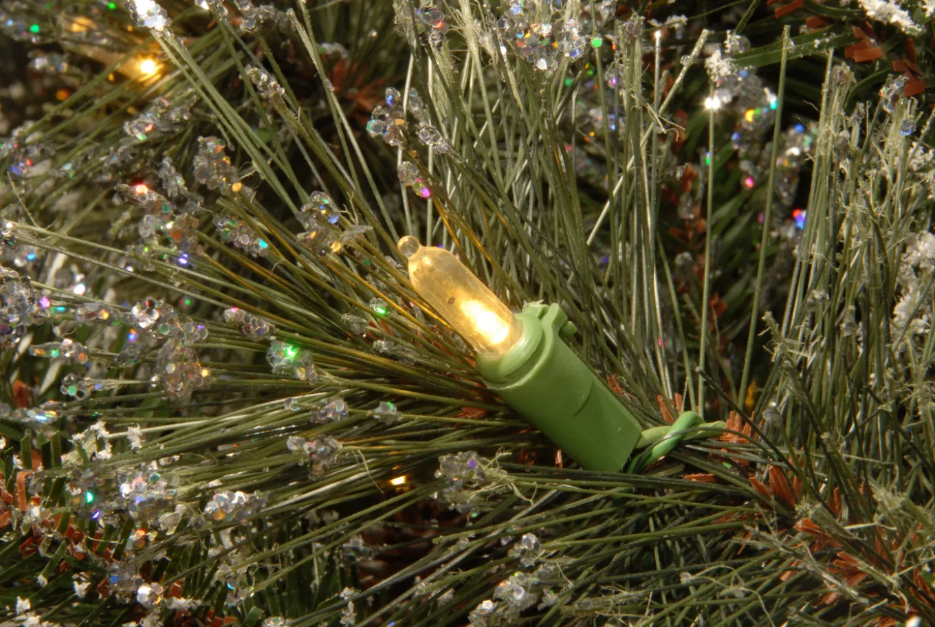 3 ft. Pre-Lit Glittery Bristle Tree with LED Lights