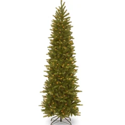 6.5 ft. Pre-Lit Grande Fir Pencil Slim Tree with Clear Lights