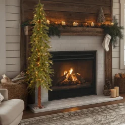 6 ft. Pre-Lit Hickory Cedar Tree with Clear Lights