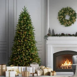 6.5 ft. Pre-Lit Jersey Fraser Fir Slim Tree with Clear Lights