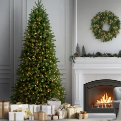 9 ft. Pre-Lit Jersey Fraser Fir Slim Tree with Clear Lights