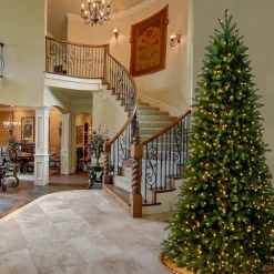 9 ft. Pre-Lit Jersey Fraser Fir Slim Tree with Clear Lights