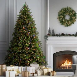 7.5 ft. Pre-Lit Jersey Fraser Fir Tree with Multicolor Lights