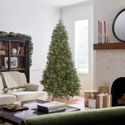 7.5 ft. Pre-Lit Jersey Fraser Fir Slim Tree with Clear Lights