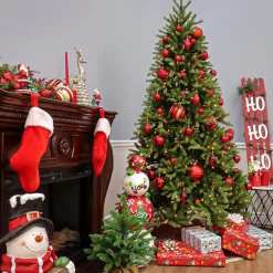 7.5 ft. Pre-Lit Jersey Fraser Fir Slim Tree with Clear Lights