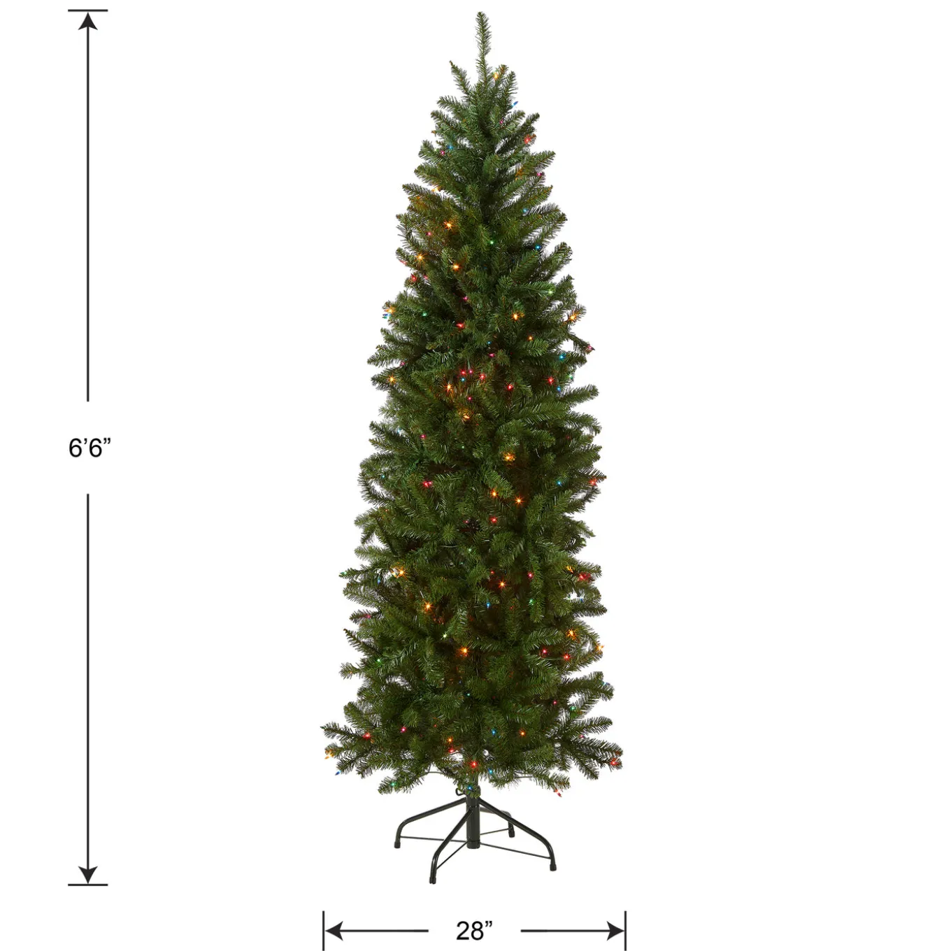 6.5 ft. Pre-Lit Kingswood Fir Pencil Tree with Multicolor Lights