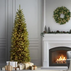 7.5 ft. Pre-Lit Kingswood Fir Pencil Tree with Clear Lights
