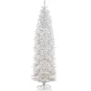 7.5 ft. Pre-Lit Kingswood Fir White Pencil Tree with Clear Lights