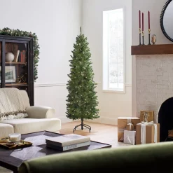 6.5 ft. Pre-Lit Kingswood Fir Pencil Tree with Clear Lights