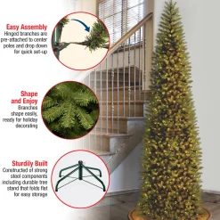 12 ft. Pre-Lit Kingswood Fir Pencil Slim Tree with Clear Lights