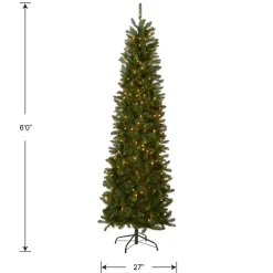 6 ft. Pre-Lit Kingswood Fir Pencil Tree with Clear Lights