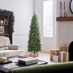 6 ft. Pre-Lit Kingswood Fir Pencil Tree with Clear Lights