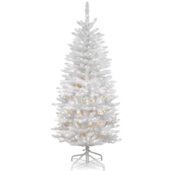 4.5 ft. Pre-Lit Kingswood Fir White Pencil Tree with Clear Lights