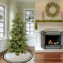 9 ft. Pre-Lit Lark Pine Medium Tree with Warm White LED Rice Lights