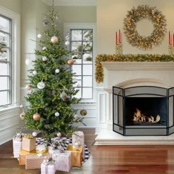 9 ft. Pre-Lit Lark Pine Medium Tree with Warm White LED Rice Lights