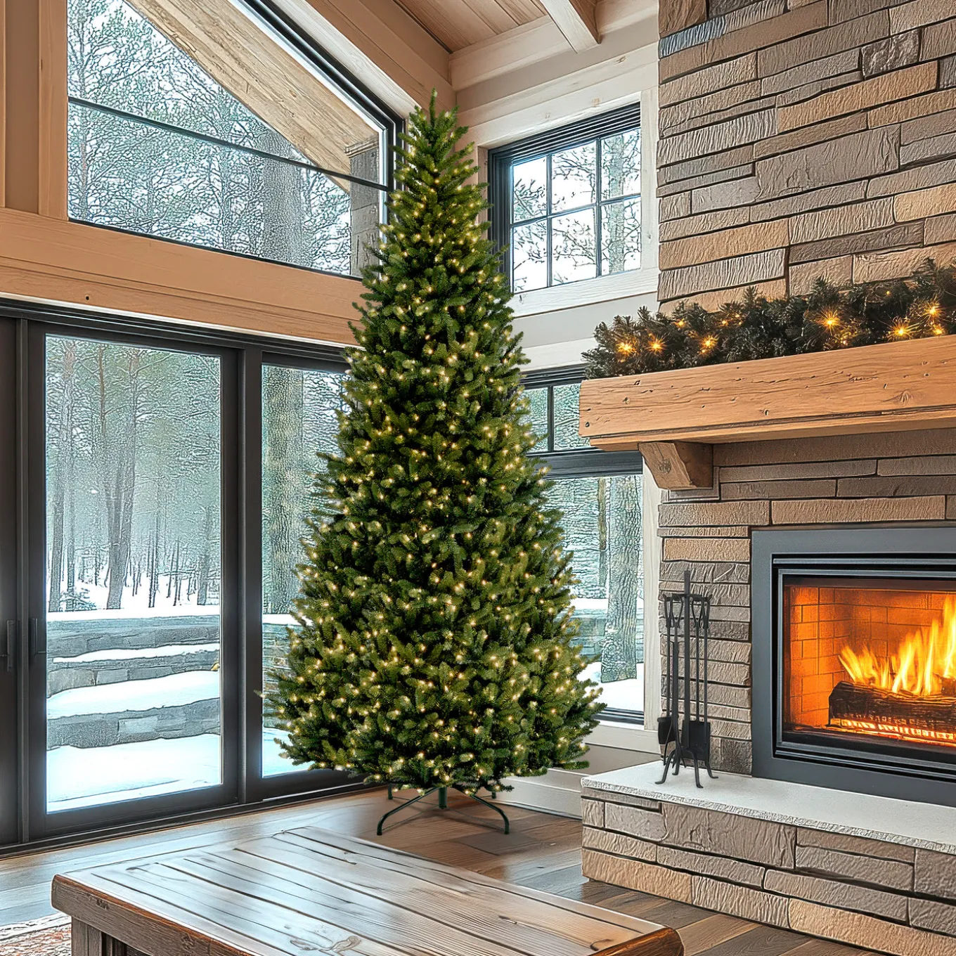 10 ft. Pre-Lit Natural Fraser Slim Fir Tree with Clear Lights