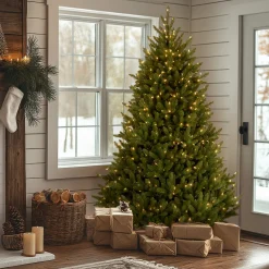 7.5 ft. Pre-Lit Natural Fraser Medium Fir Tree with Clear Lights