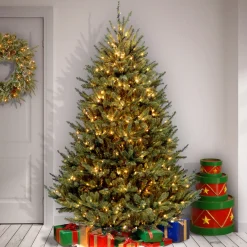 7.5 ft. Pre-Lit Natural Fraser Fir Tree with Clear Lights
