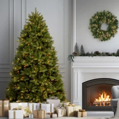 7.5 ft. Pre-Lit Newberry Spruce Tree with Clear Lights