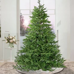 10 ft. Pre-lit Noble Fir Hinged Tree with Dual Color Lights