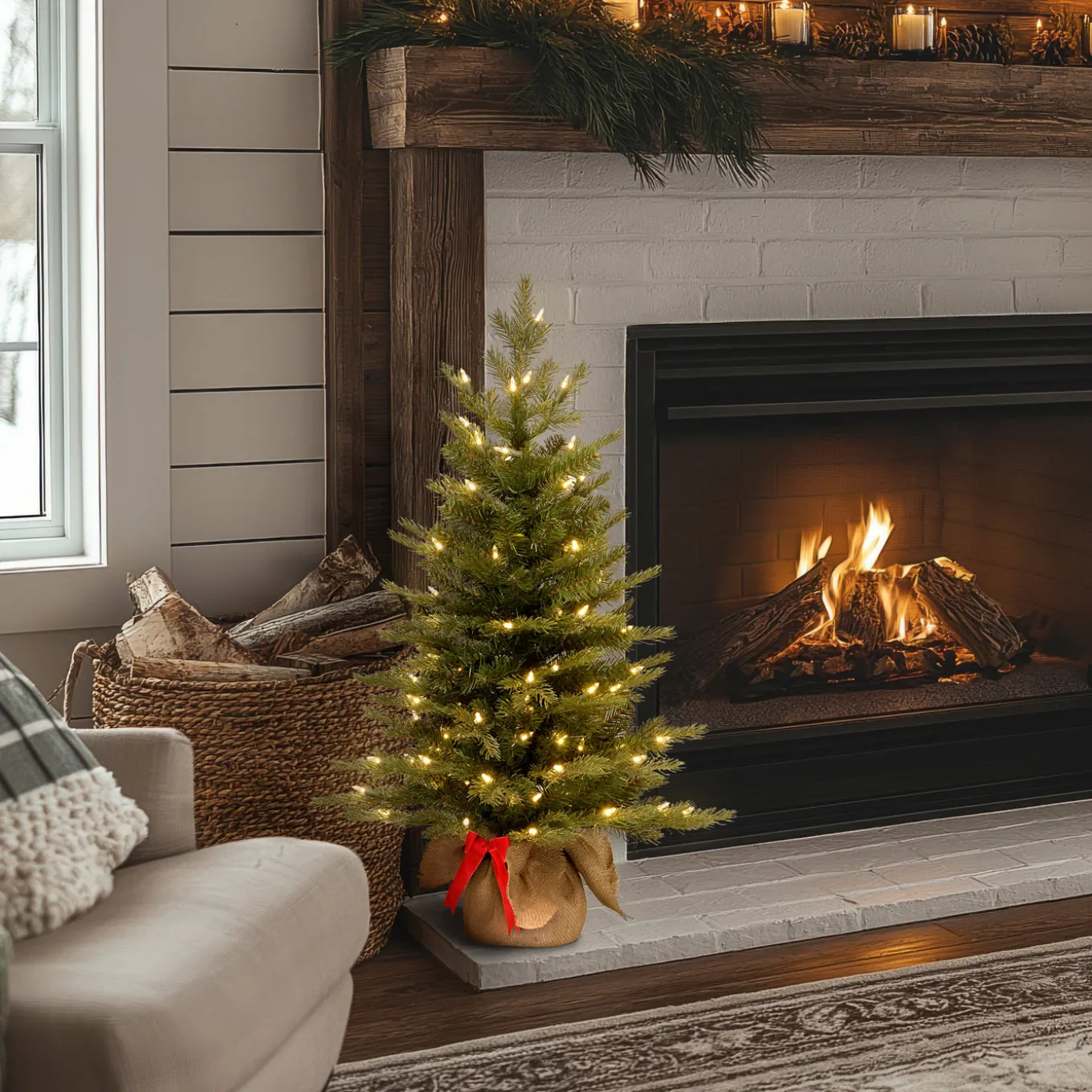 3 ft. Pre-Lit Nordic Spruce Tree with LED Lights