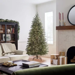 7.5 ft. Pre-Lit Nordic Spruce Slim Tree with Clear Lights